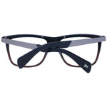 Yohji Yamamoto Blue Unisex Glasses Frame in full-rim acetate with square design and 55-16-140 sizing, featuring demo plastic lenses.