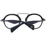 Yohji Yamamoto Gray Unisex Glasses Frame in full-rim acetate with round style, demo lenses, and branded soft case included.