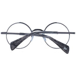 Yohji Yamamoto Gray Unisex Glasses Frame in metal full-rim style with branded soft case, lightweight and stylish.