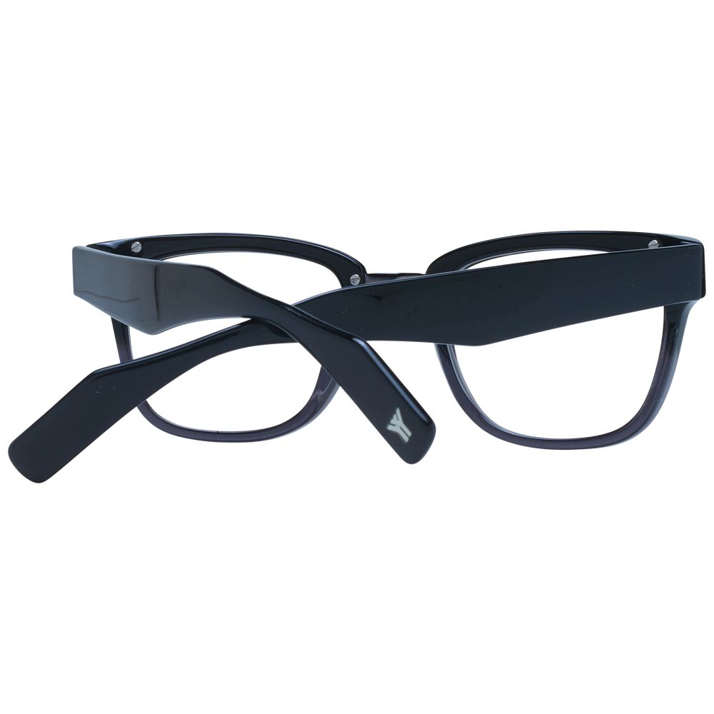 Yohji Yamamoto Gray Unisex Glasses Frame in full-rim square style with grey acetate frame, demo lenses, and branded soft case included.