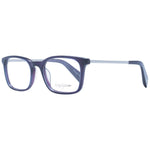 Yohji Yamamoto Purple Women Glasses Frame in acetate, full-rim rectangle style with demo lenses, size 51-19-140.
