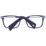 Yohji Yamamoto Purple Women Glasses Frame with full-rim acetate design and demo lenses, featuring a rectangle style with 140mm temples.