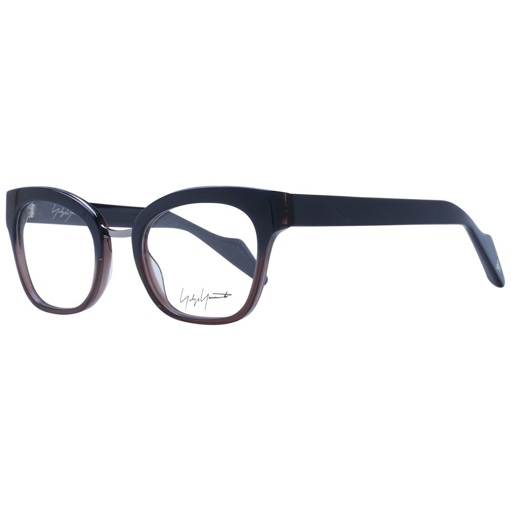 Yohji Yamamoto Blue Unisex Glasses Frame in acetate with full-rim butterfly style and demo lenses.