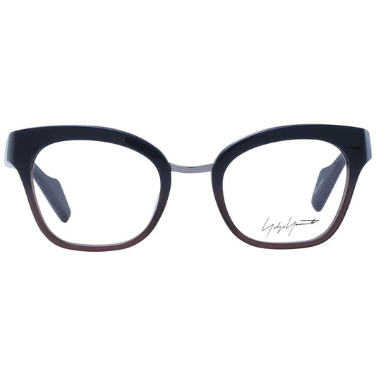 Yohji Yamamoto Blue Unisex Glasses Frame with acetate full-rim and butterfly style.