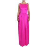 Dolce & Gabbana Pink Silk Long Sheath Ball Gown Dress
