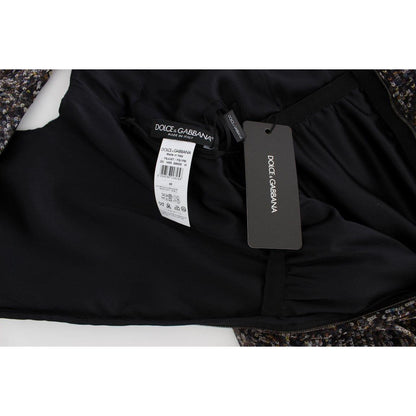 Dolce & Gabbana Dark Silk Shift Gown Full Length Dress