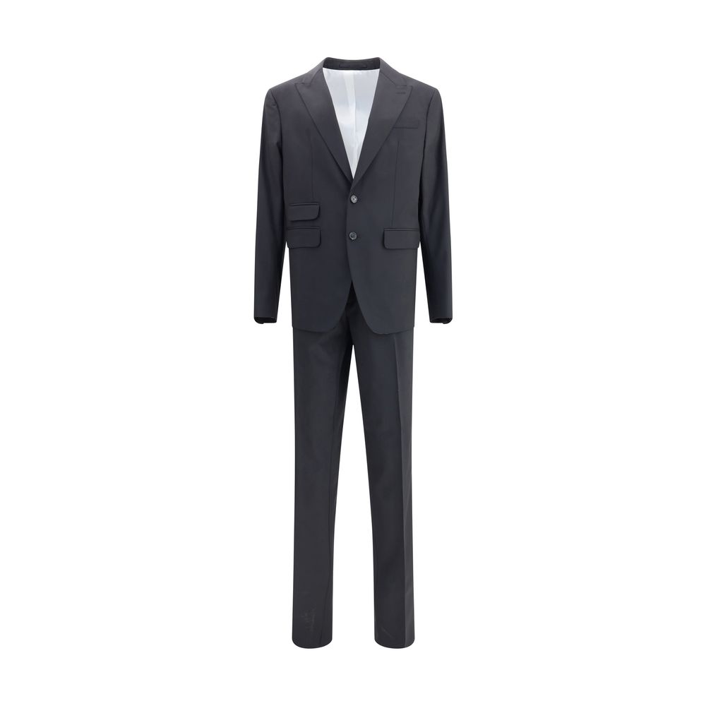 Dsquared² Black Fleece Wool Two-Piece Suit