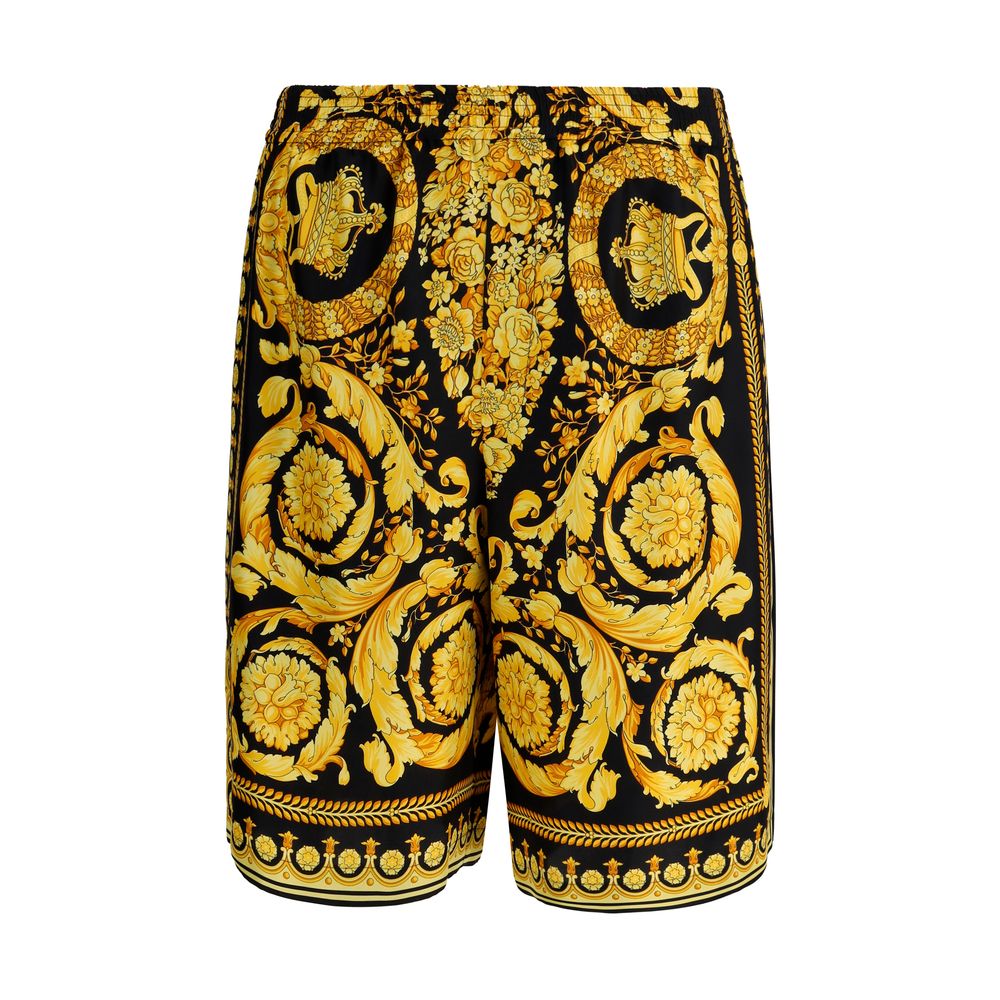 Versace Multicolor Silk Bermuda Shorts