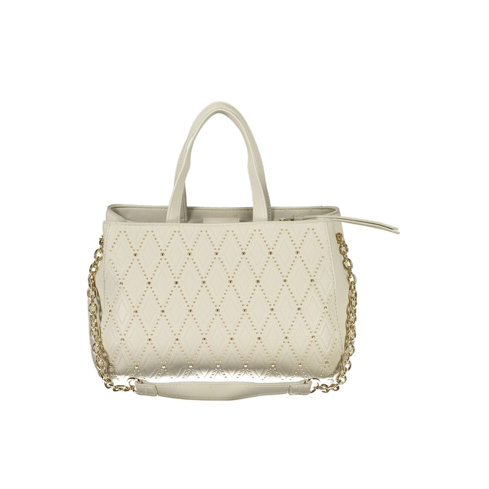Front view with bag zipped and handles upright.