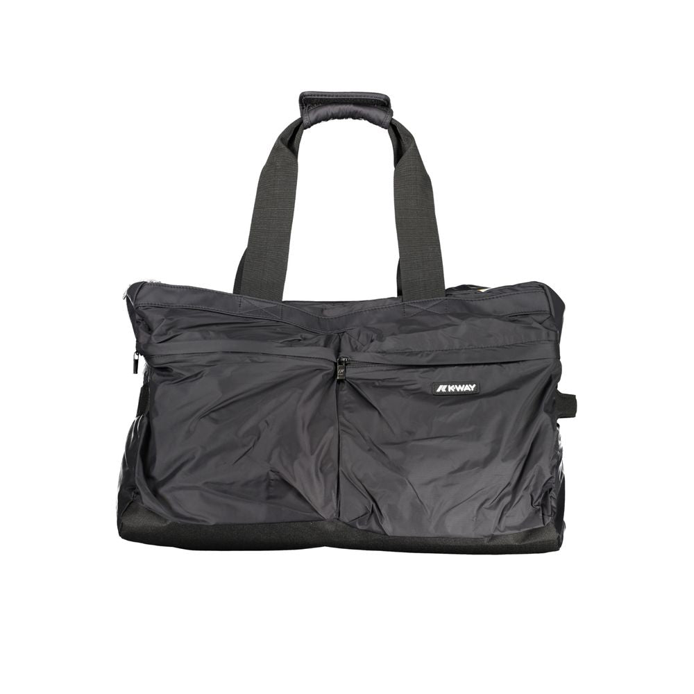 K-WAY Black Polyester Luggage And Travel bag with shoulder handles, external pockets, and logo.
