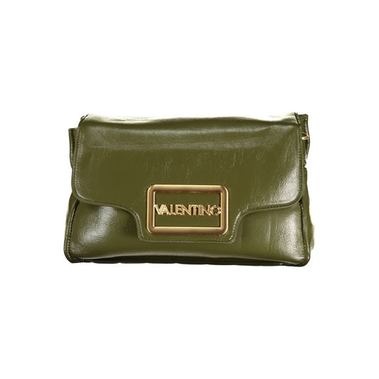 Mario Valentino Green Polyethylene Handbag with removable handle and adjustable strap, featuring logo and multiple compartments.