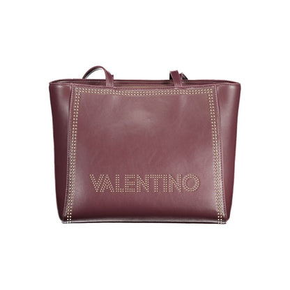 Mario Valentino Red Polyethylene Handbag with logo, two handles, zip closure, internal pocket, phone spaces, contrasting details.