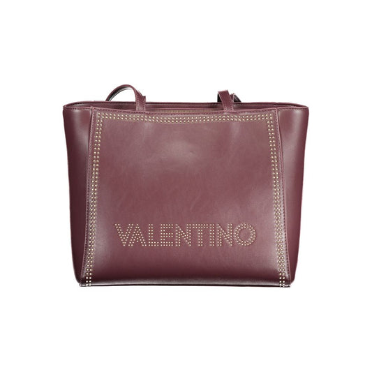 Mario Valentino Red Polyethylene Handbag with logo, two handles, zip closure, internal pocket, phone spaces, contrasting details.