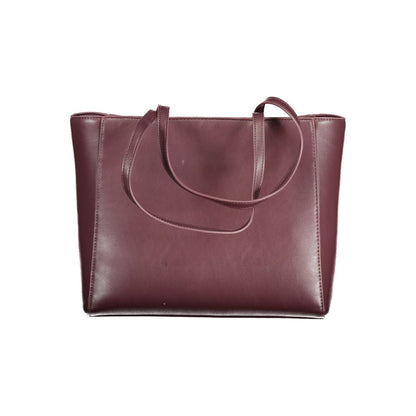 Mario Valentino Red Polyethylene Handbag with two handles, internal pocket, and zip closure featuring contrasting details and logo