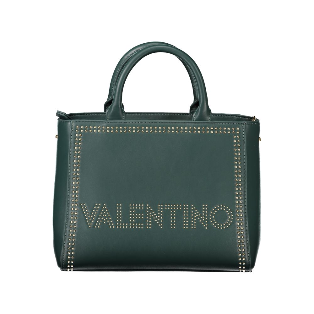 Mario Valentino Green Polyethylene Handbag with two handles and removable shoulder strap featuring logo and contrast details.
