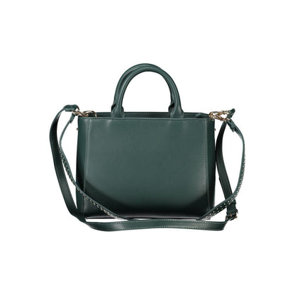 Mario Valentino Green Polyethylene Handbag with handles and adjustable strap, featuring zip closure and internal pocket.