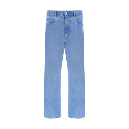 Marni Light Blue Cotton Straight-Leg Jeans