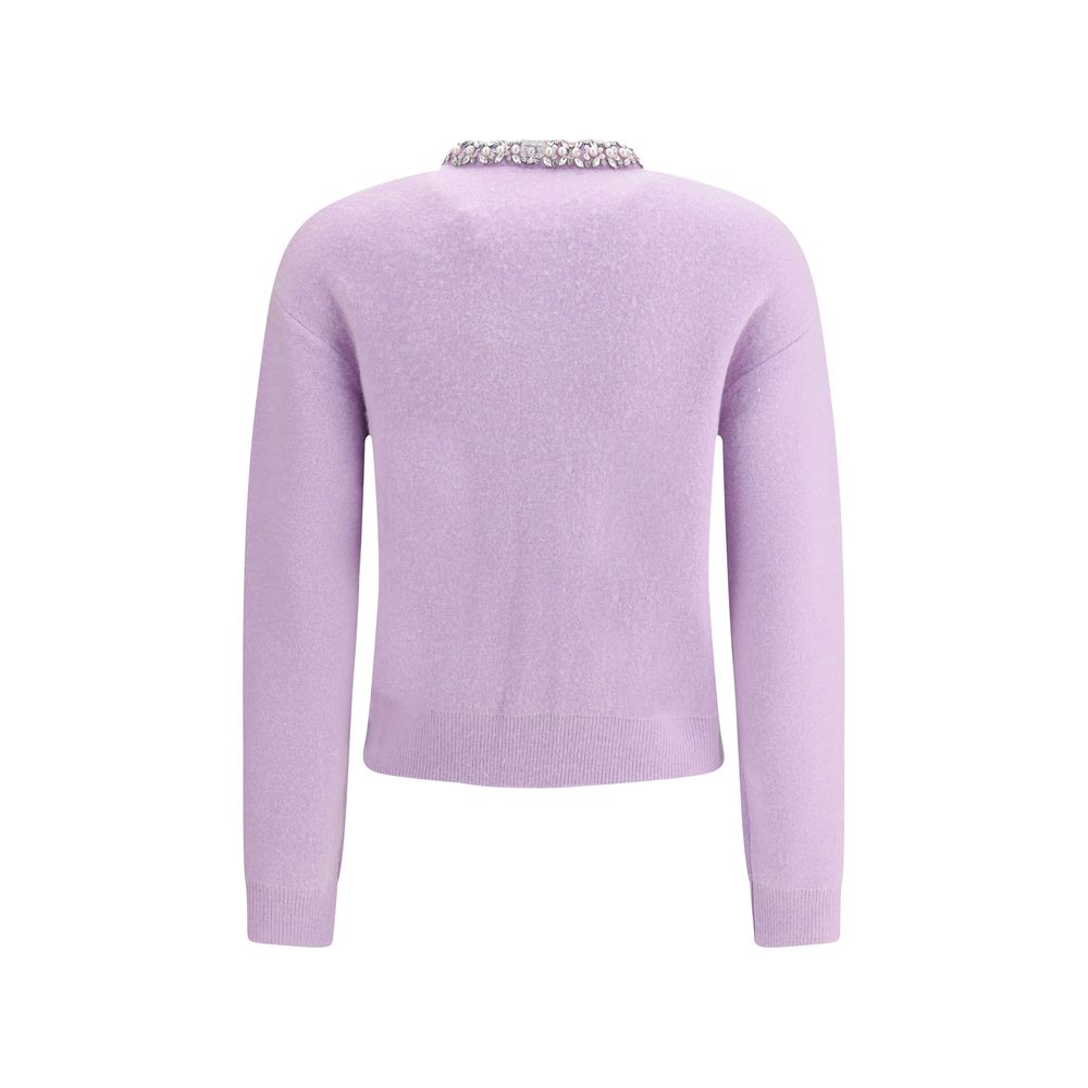 Self-Portrait Purple Viscose Cardigan