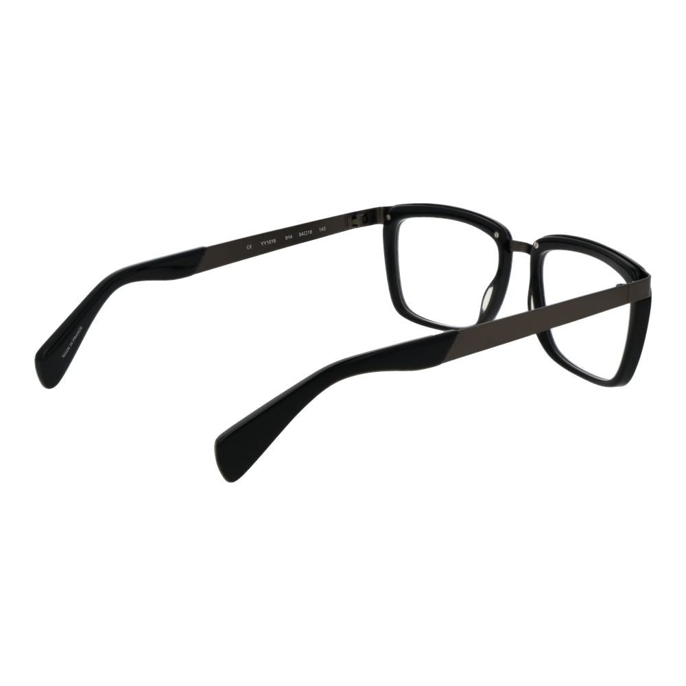 Yohji Yamamoto Gray Unisex Glasses Frame in acetate with full-rim design and demo lenses, includes branded soft case, size 54-18-145.