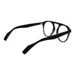 Yohji Yamamoto Black Men Glasses Frame plastic aviator style with full-rim black frame and demo lenses, includes branded soft case.