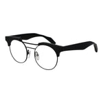 Yohji Yamamoto Black Women Glasses Frame, round full-rim plastic design with demo lenses, size 49-19-148.