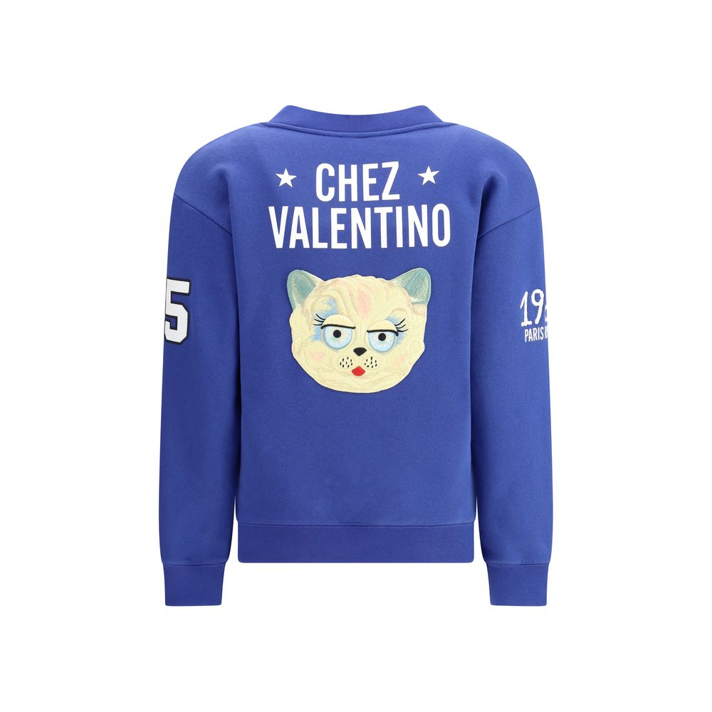 Valentino Blue Cotton Sweatshirt