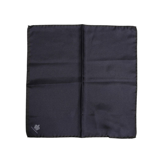 Dolce & Gabbana Blue DG Crown Silk Square Men Foulard Scarf