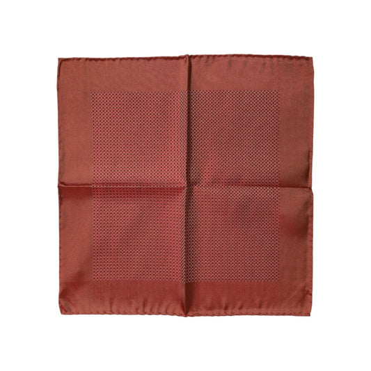 Dolce & Gabbana Orange Silk Square Men Foulard Scarf