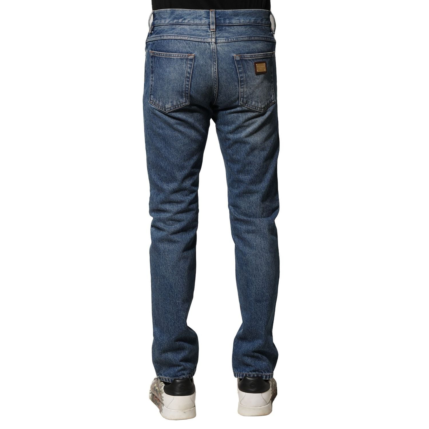 Dolce & Gabbana Blue Cotton Stretch Slim Fit Men Denim Jeans