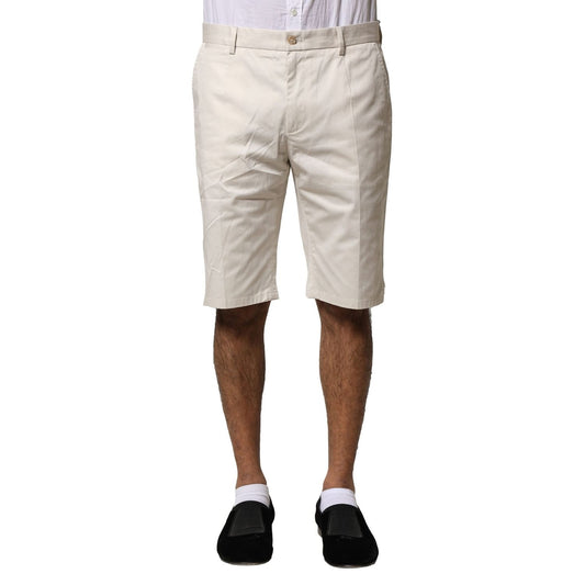 Dolce & Gabbana Beige Cotton Stretch Mid Waist Bermuda Shorts