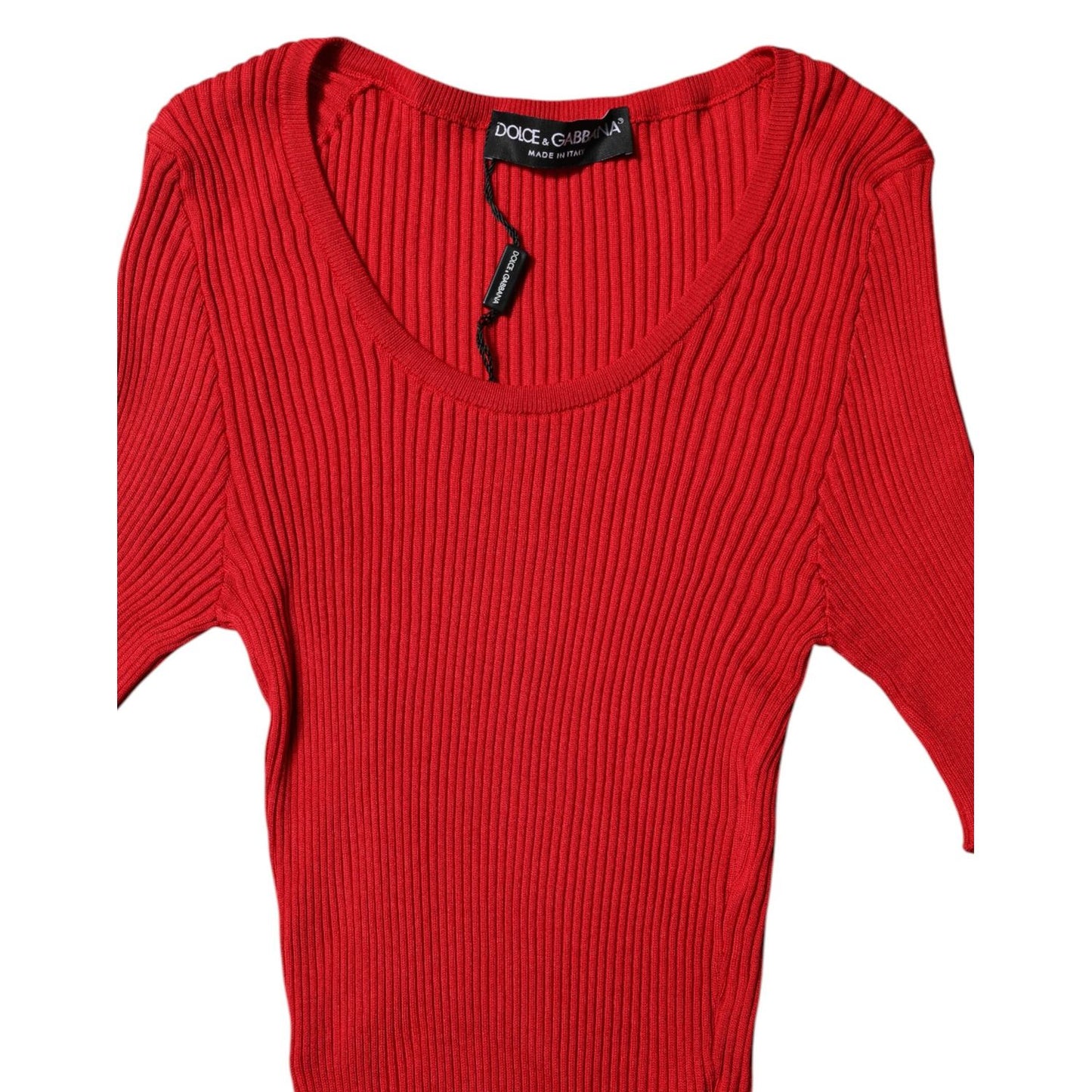 Dolce & Gabbana Red Round Neck Short Sleeves Pullover Top TSH90679-42