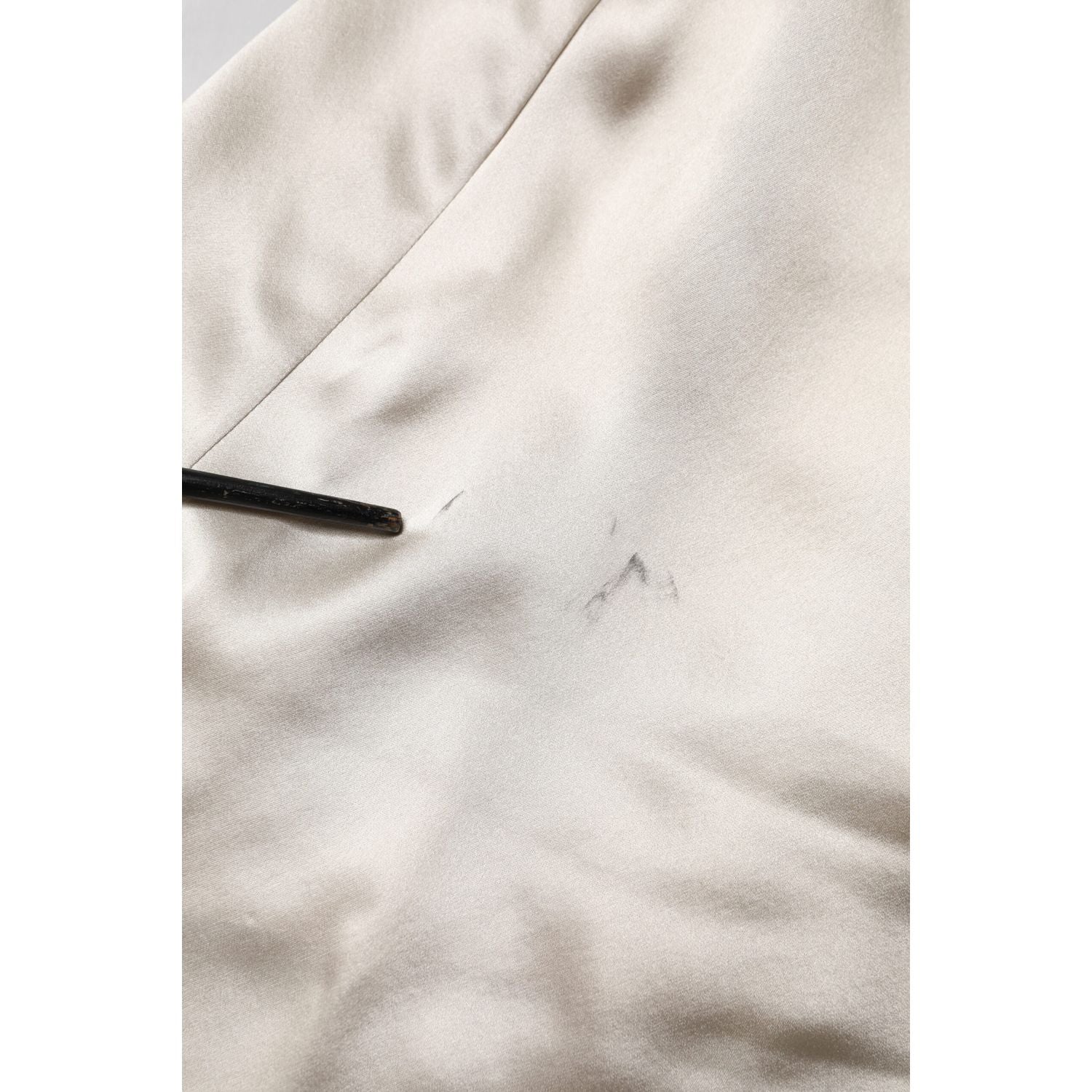 Dolce & Gabbana Beige Satin Silk Collared Long Sleeves Top