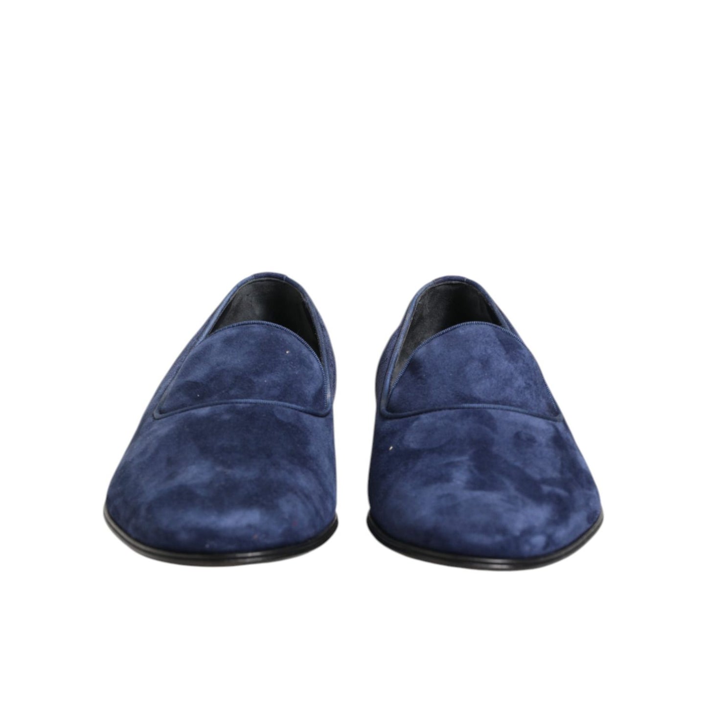 Dolce & Gabbana Blue Velvet DG Logo Loafers Formal Shoes