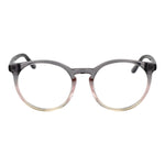Full-rim Guess Gray Women Glasses Frame in acetate with round design and demo lenses, dimensions 53-19-140, includes branded case.