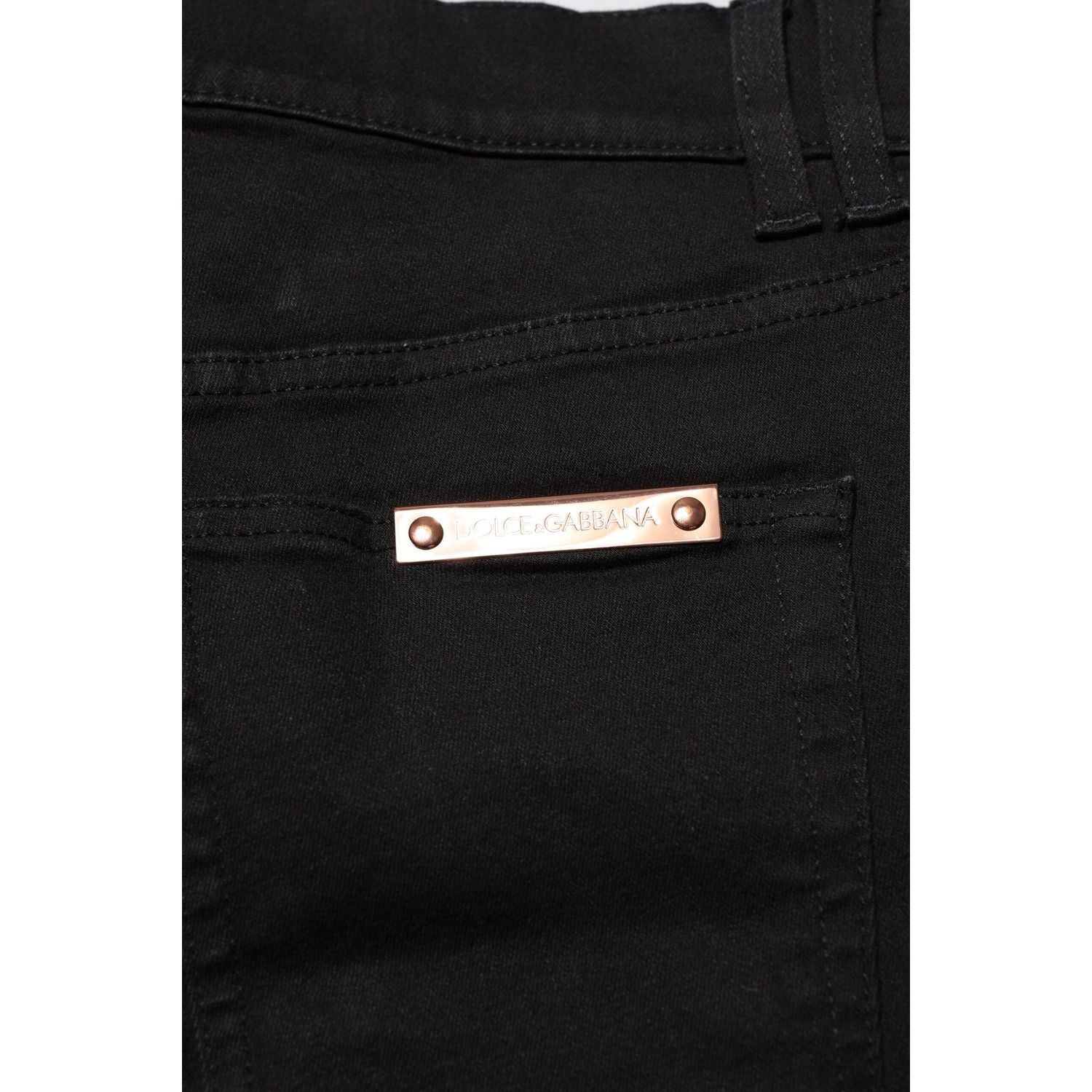 Dolce & Gabbana Black Cotton Skinny Men Denim Jeans