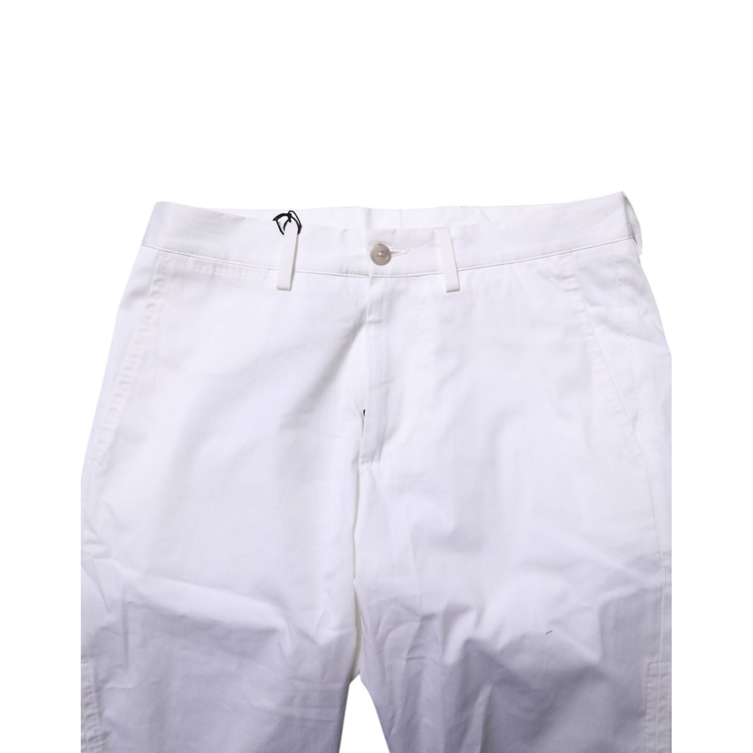 Dolce & Gabbana White Cotton Stretch Men Denim Bermuda Shorts