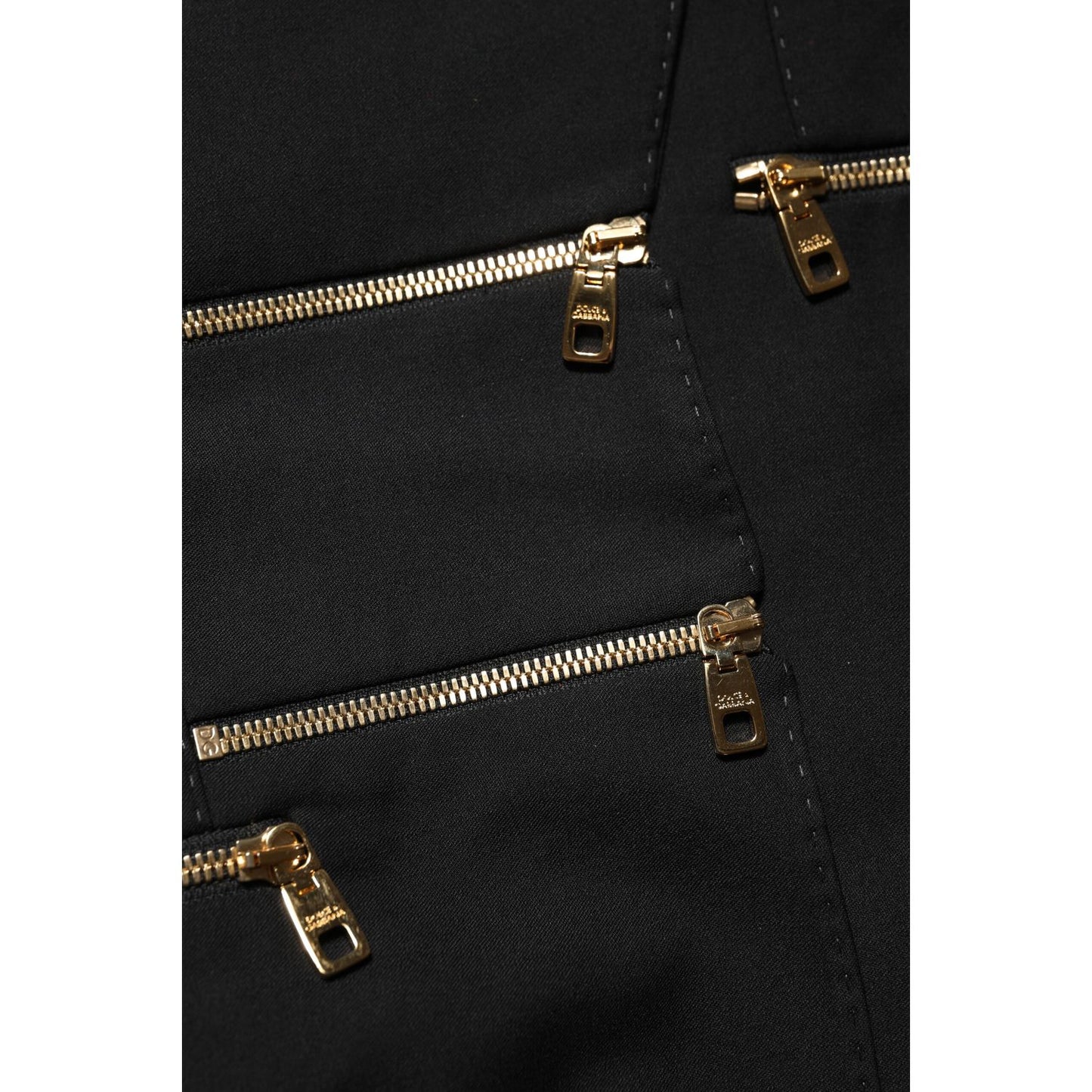 Dolce & Gabbana Black Wool Zipper Detailing Blazer Jacket
