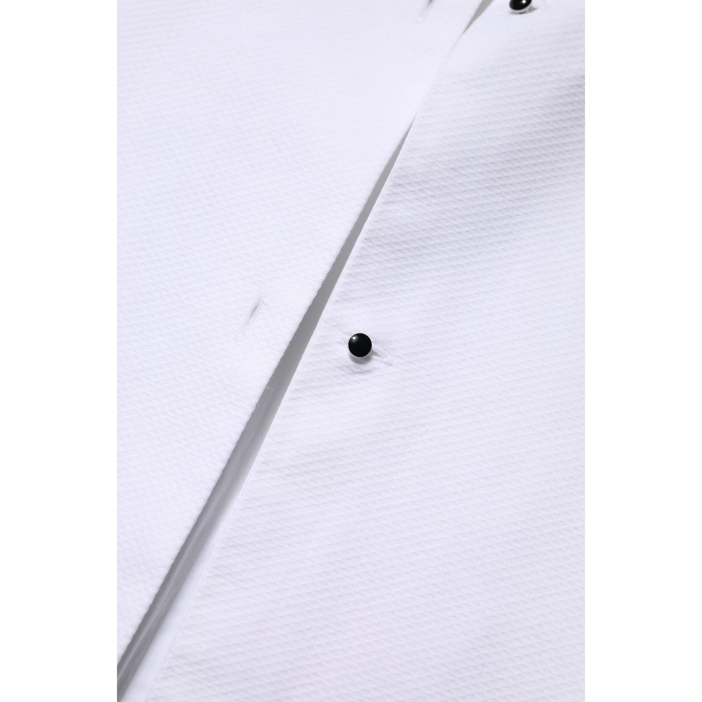 Dolce & Gabbana White Cotton Long Sleeves Collared Top Shirt