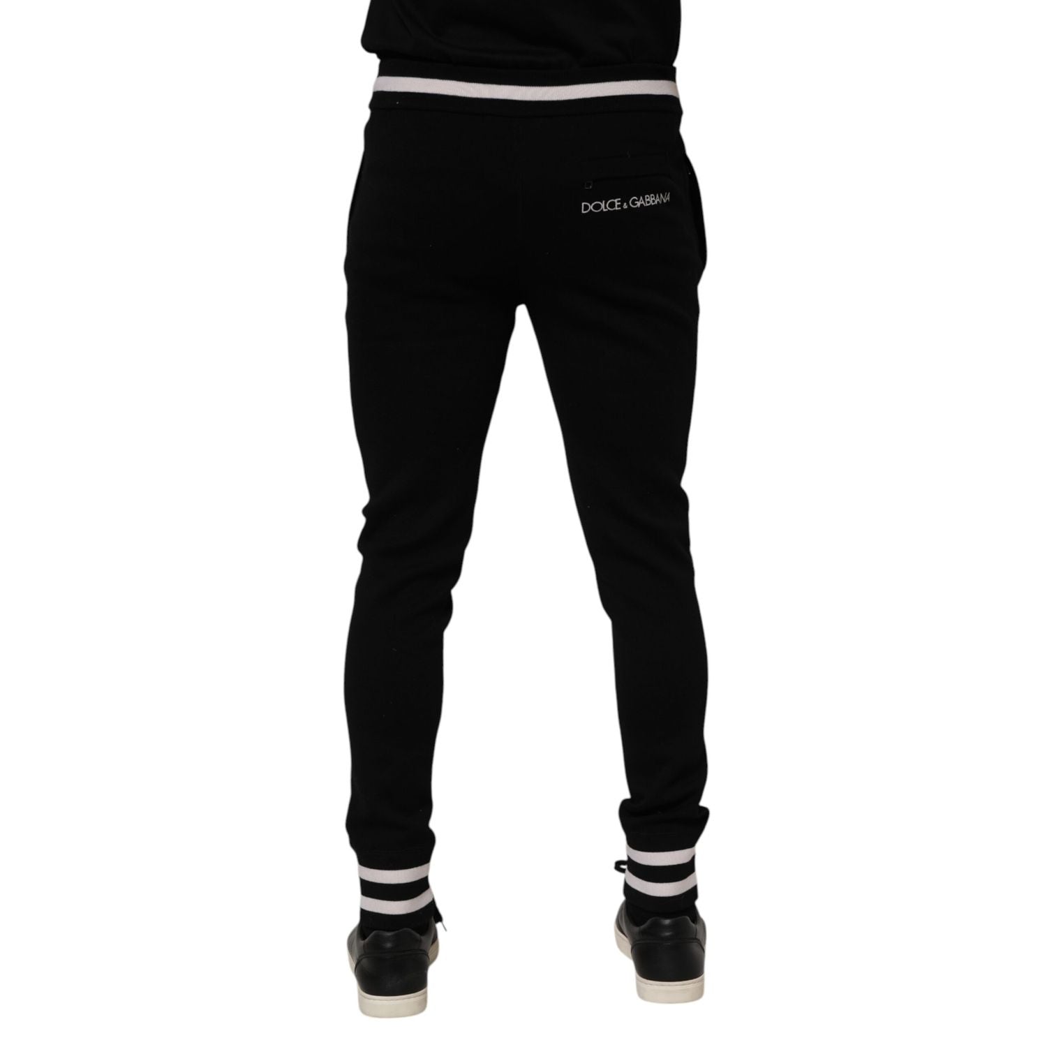 Dolce & Gabbana Black Cotton Men Jogger Sweatpants Pants