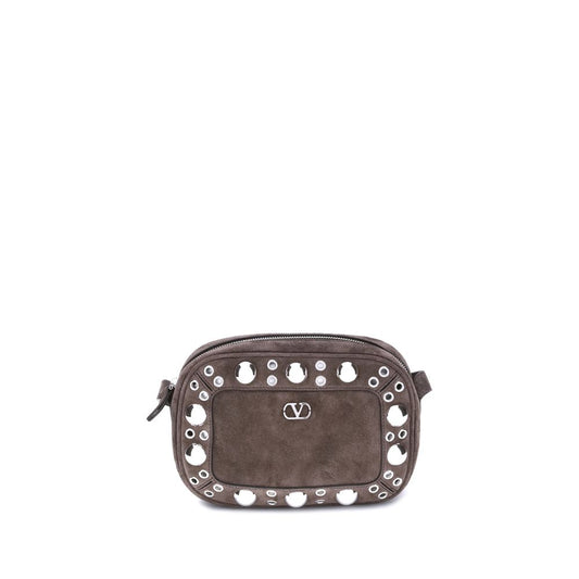 Valentino Garavani Brown Calf Leather Bos Taurus Shoulder Bag