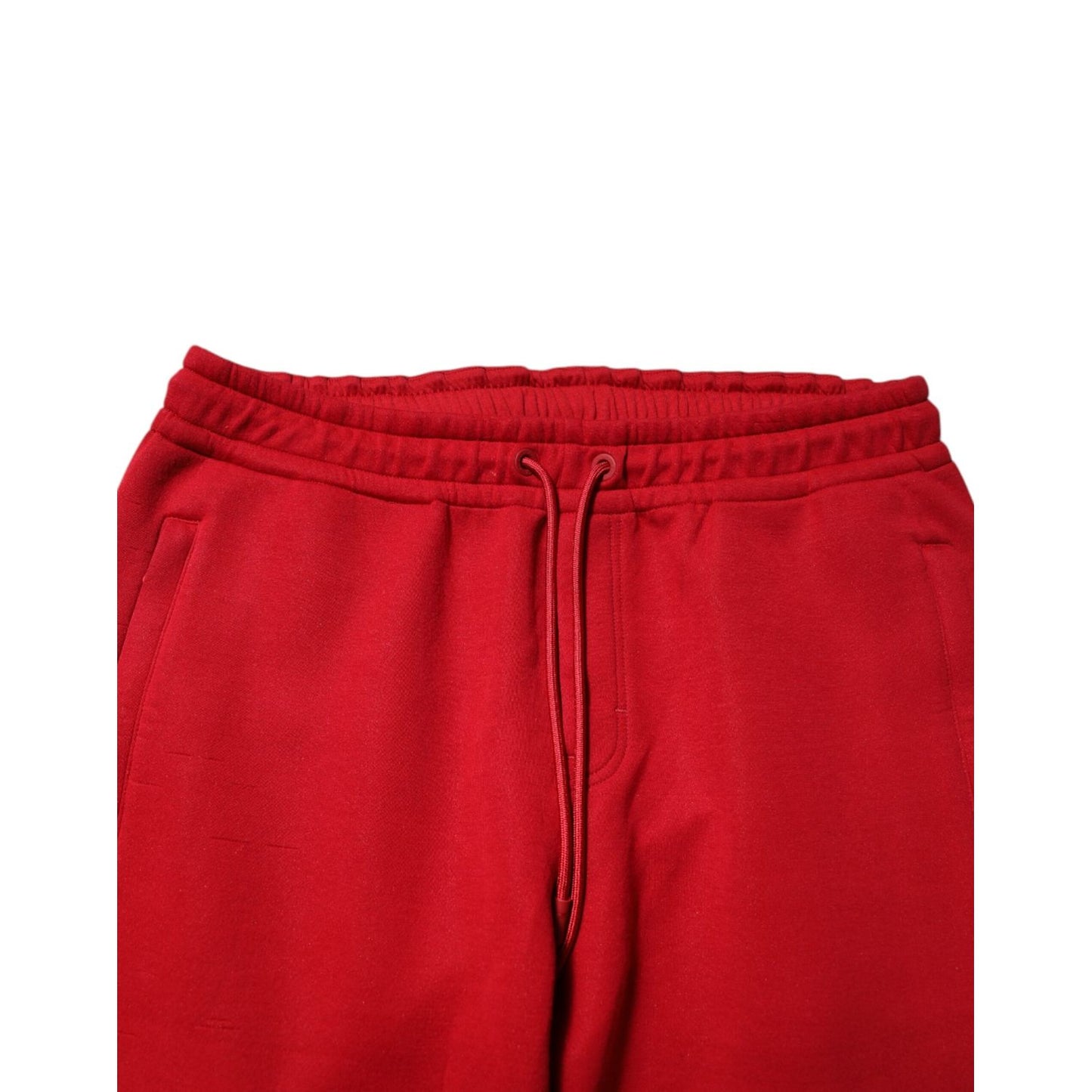 Dolce & Gabbana Red Cotton Logo Jogger Men Sweatpants Pants