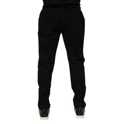 Dolce & Gabbana Black Cotton Skinny Men Denim Jeans