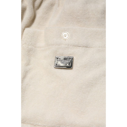 Dolce & Gabbana Ivory Cotton Men Bermuda Sweatshorts Shorts