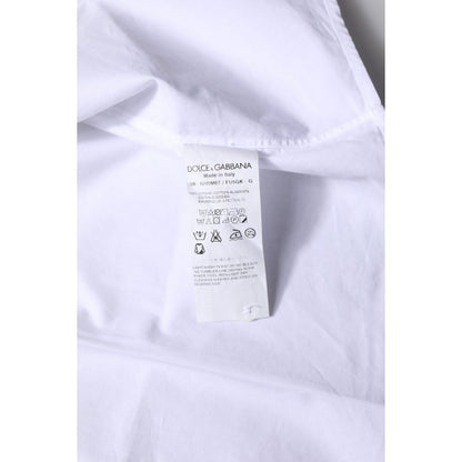 Dolce & Gabbana White Cotton GOLD Long Sleeves Formal Shirt