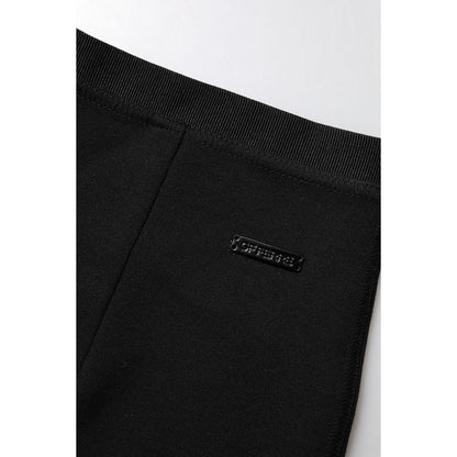 GF Ferre Black Polyester Pencil Cut Knee Length Skirt