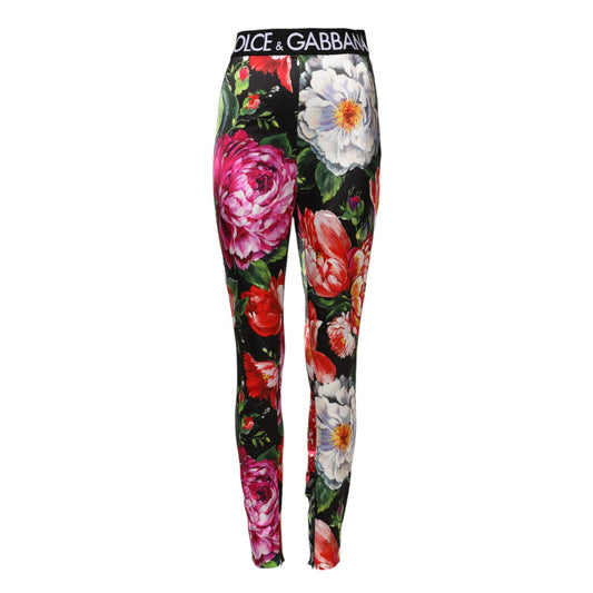 Dolce & Gabbana Multicolor Floral Legging Stretch Waist Pants