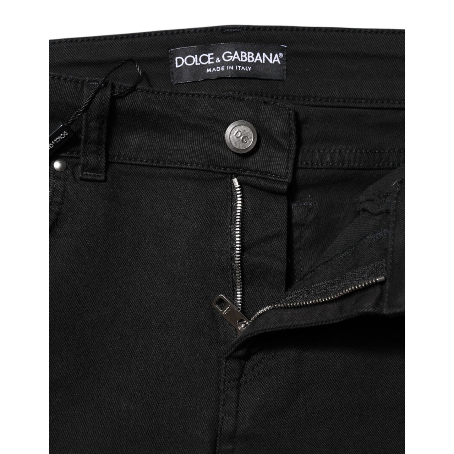 Dolce & Gabbana Black Cotton Stretch Slim Fit Denim Jeans