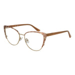 Guess Gold Women Glasses Frame with full-rim metal cat-eye design and demo plastic lenses, suitable for women seeking stylish eyewear.
