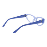 Guess Purple Women Glasses Frame with acetate cat eye design, full-rim style, and spring hinge for comfort and style; includes branded case.
