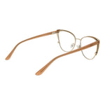 Guess Gold Women Glasses Frame in metal full-rim cat eye style with demo lenses, showing gold temples and spring hinge. Size 53-16-145.